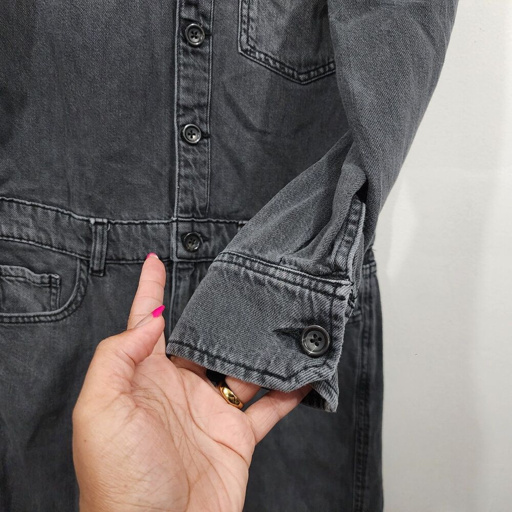 DL1961 Ines Utility Jumpsuit Washed Black Denim Cotton Tencel Womens Size M - Picture 5 of 16